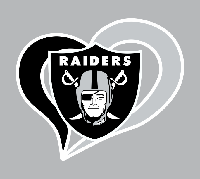 Oakland Raiders Heart Logo iron on paper